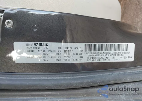 2017 Dodge Grand Caravan Sxt z USA, uszkodzony, nr VIN 2C4RDGCG0HR724365